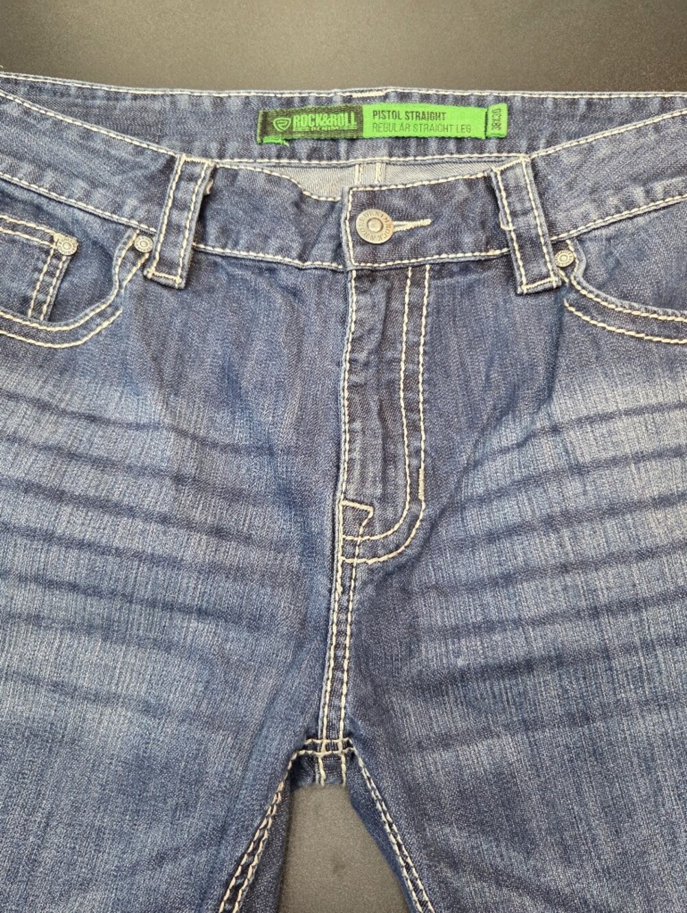 Rock & Roll Denim Pistol Straight Leg Jeans 38x30 Men’s Western #1532 - Picture 6 of 6